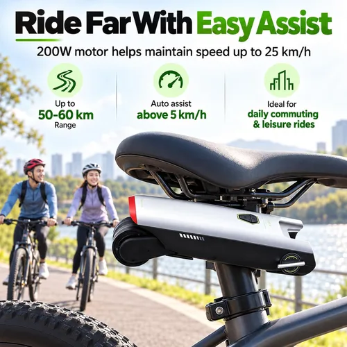 Vista 7 de Potenciador de asistencia eléctrica portátil para bicicleta, 4 modos