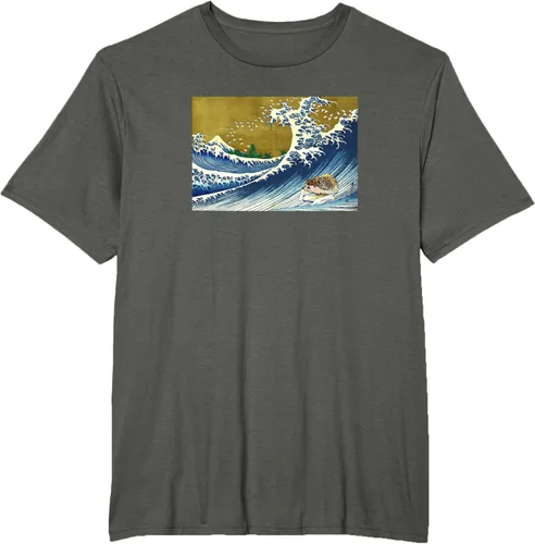 Vista 3 de Camiseta de surf japonés con diseño de erizo Azul Marino