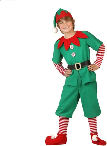 Vista 2 de Springcmy Disfraz de elfo de Navidad para mujeres y hombres, disfraz de Santa Claus, pantalones + calentador de piernas, sombrero + cinturón