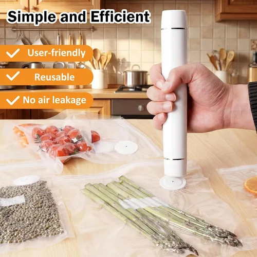 Vista 7 de Bolsas selladoras al vacío reutilizables para alimentos, 60 unidades de 8 x 10 pulgadas y 10 x 11 pulgadas, bolsas selladoras al vacío para cocinar