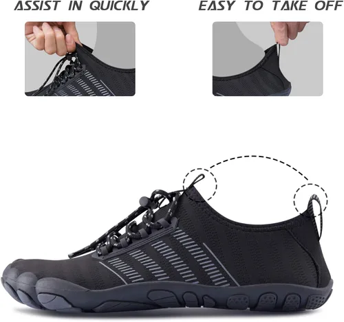 Vista 4 de SAYOLA - Zapatos de agua para hombre o mujer de secado rápido para deportes acuáticos nadar agua estilo como ir descalzo para buceo lancha playa
