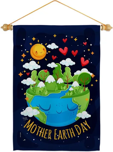 Vista 11 de Breeze Decor - Bandera inspiradora de la madre tierra para jardín, colección de expresión, planeta, paz, medio ambiente, concienciación, pequeño