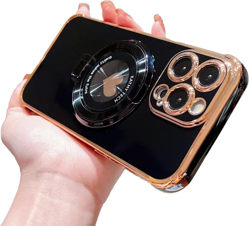 Vista 2 de IDweel Funda para iPhone 11 Pro Max con soporte para mujeres y niñas, lujosa, con esquinas elevadas, a prueba de golpes, ajuste delgado, resistente