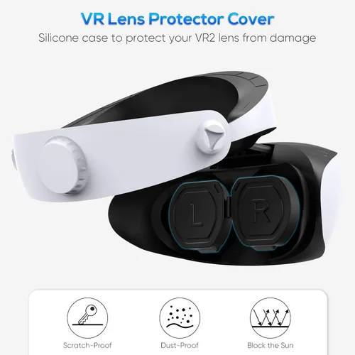 Vista 3 de YUANHOT - Protector de lente de silicona para PSVR2, cubierta protectora contra el polvo de una sola pieza para PSVR2, accesorios de protección