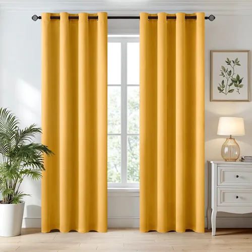 Vista 9 de MIULEE Cortinas opacas para dormitorio o sala de estar, juego de 2 paneles de cortina para ventana con aislamiento térmico y bloqueo de luz