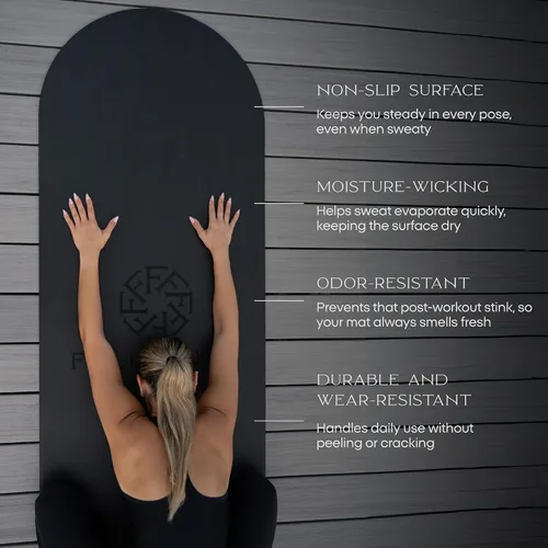 Vista 2 de FFLLOOWW BODY & SOUL Tapete de yoga antideslizante de alta calidad para entrenamiento en casa, gimnasio en casa, yoga y pilates, incluye correa