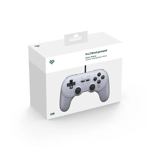 Vista 4 de 8BitDo Pro 2 Wired Controller for Switch, Windows, Steam Deck & Raspberry Pi (Gray Edition)