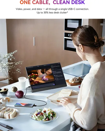 Vista 5 de UPERFECT Monitor portátil, 15.6" 125% sRGB ultra delgado pantalla IPS