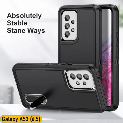 Vista 5 de La funda está especialmente diseñada para Galaxy A53 (5G) de 6.5 pulgadas, protección de cuerpo completo, resistente absorción de golpes, goma