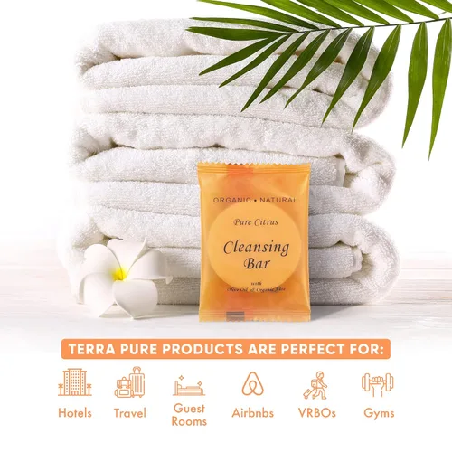 Vista 2 de Terra Pure Wild Citrus - Barra limpiadora, hotel tamaño viaje, 1 oz (caja de 300)