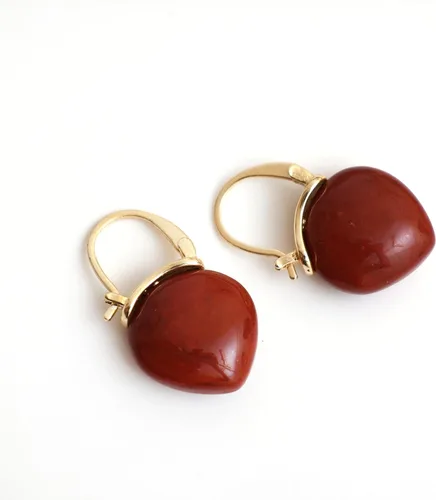 Vista 6 de Gempires Aretes Colgantes de Gemas Hechos a Mano, Aretes de Cristal Minimalistas y Simples, Joyería Hipoalergénica, Chapados en Oro, Diseño Clásico