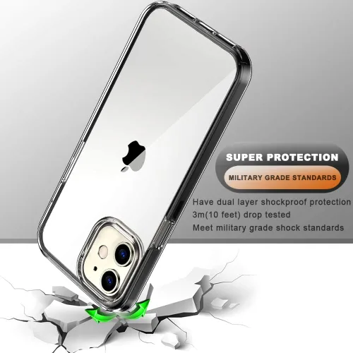 Vista 3 de COOLQO - Funda transparente de silicona de cuerpo completo 360º a prueba de golpes, compatible con iPhone 12 / iPhone 12 Pro de 6.1 pulgadas