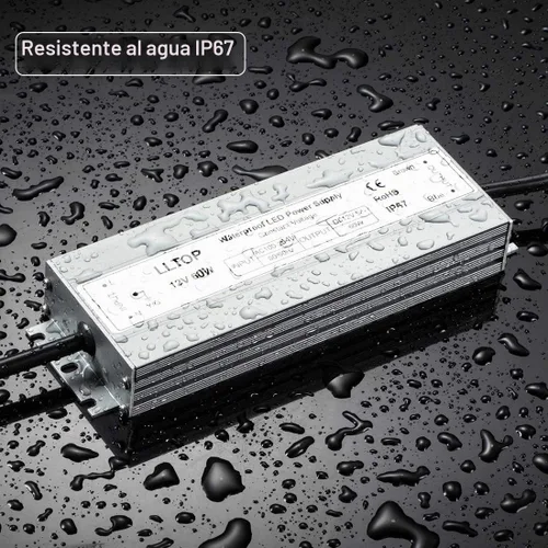 Vista 7 de LLTOP Controlador LED 60 Vatios Impermeable IP67 Fuente de Alimentación AC100-264V a 12V DC 5A Transformador de Bajo Voltaje Adaptador Ultra Delgado