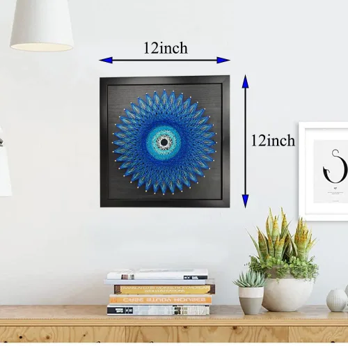 Vista 5 de EYANKUNG Kit de Arte de Cuerdas 3D DIY para Manualidades para Adultos Principiantes, Regalo Único para Mujeres (Nido de Pájaro 12 x 12 pulgadas)
