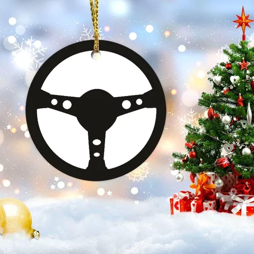 Vista 5 de Adorno de Navidad para volante de automóvil, adornos de cerámica, decoración única para el hogar, colgantes colgantes de 3 pulgadas