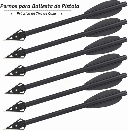 Vista 5 de Mini pernos de ballesta de aluminio, flechas de ballesta de 6.3 pulgadas, puntas afiladas de cabeza ancha, flechas de caza para 50-80 libras, mini
