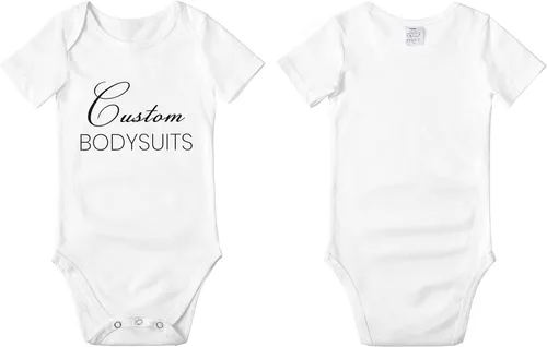Vista 4 de Xiovio Customize Body personalizado para bebé, camisas personalizadas para niños, agrega tu imagen de foto de texto, Blanco