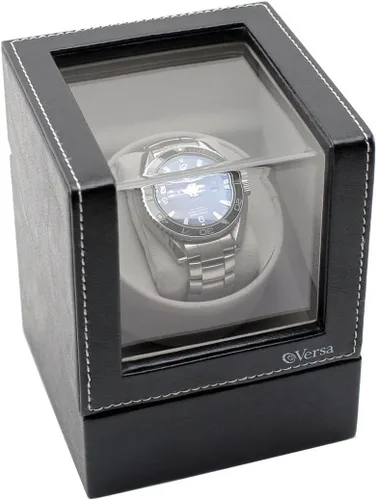Vista 2 de Versa Enrollador de reloj Elite Single en cuero negro