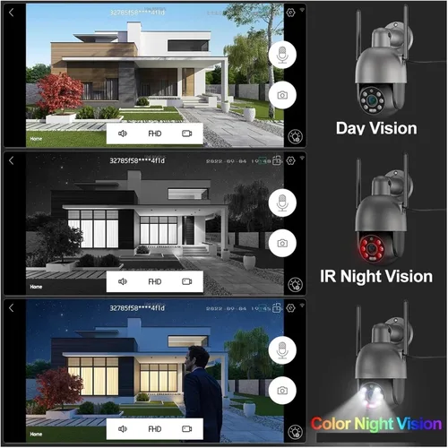 Vista 7 de 4MP PTZ WiFi IP Camera Two-Way Audio Outdoor CCTV Security Camera Smart AI Human Detection Color Night Vision(4pcs 4MP Camera)