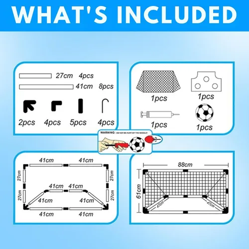 Vista 5 de Portería de fútbol para niños para patios traseros Juego de portería de fútbol para exteriores e interiores para niños y niñas de 2 a 8 años Red