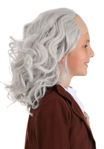 Vista 4 de Peluca Clásica de Ben Franklin para Niños Multicolor
