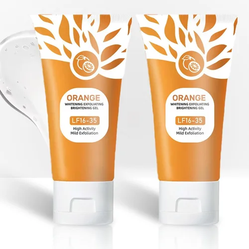 Vista 9 de Gel exfoliante naranja con enzimas naturales, exfoliante facial y corporal suave para uso diario, gel exfoliante limpiador profundo para piel suave
