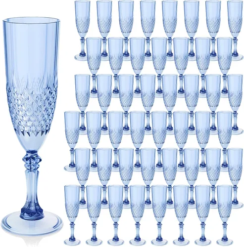 Vista 44 de Copas de champán de plástico, copas de champán a granel, copas de vino acrílicas reutilizables irrompibles para bodas, despedidas de soltero, Ámbar