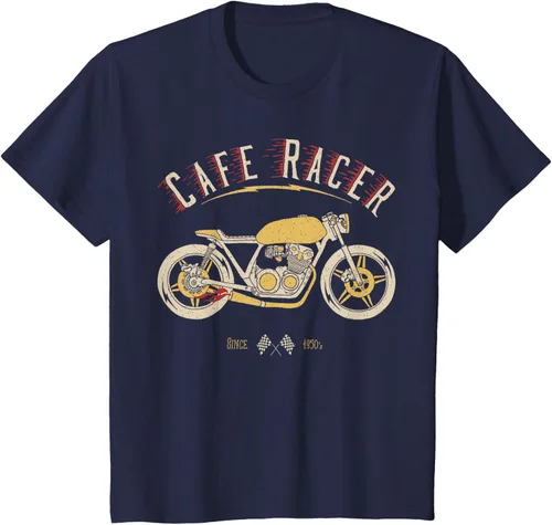 Vista 76 de Camiseta Cafe Racer - Old School - Camiseta de motocicleta vintage Negro