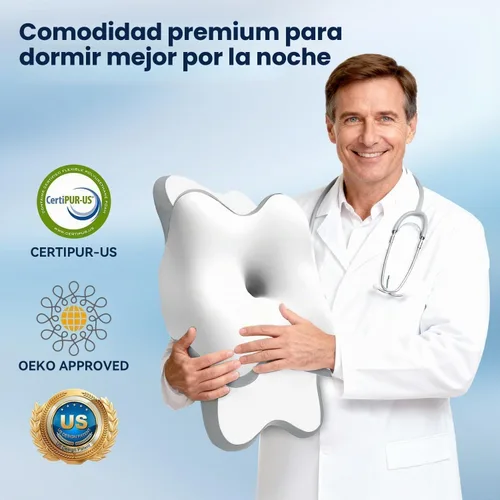 Vista 2 de Almohada para la apnea del sueño con alivio del dolor de cuello y ronquidos, almohada cervical ortopédica, almohada ergonómica de espuma Blanco