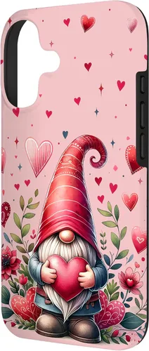Vista 2 de Valentines Day Gnomes Cute Hearts Love Floral Gnome Case for iPhone 17