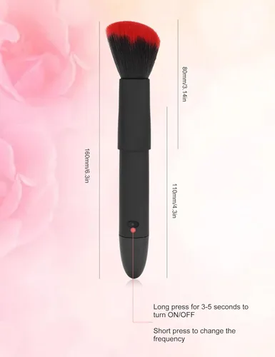 Vista 6 de Cepillo de maquillaje eléctrico, recargable de 10 velocidades, mezcla de cepillo facial vibratorio, contorno, resaltado y acabado de aerógrafo