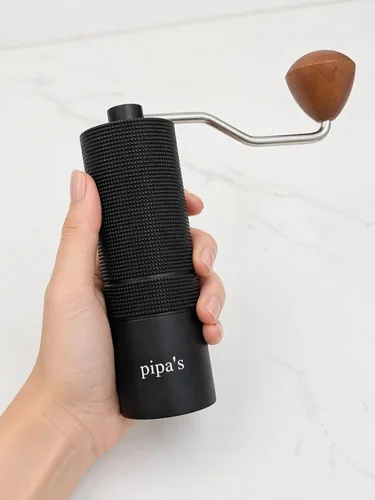 Vista 3 de Pipa's Molinillo de café manual — Molinillo de rebabas cónicas de acero inoxidable, ajuste continuo, molinillo de mano portátil de 1.23 oz