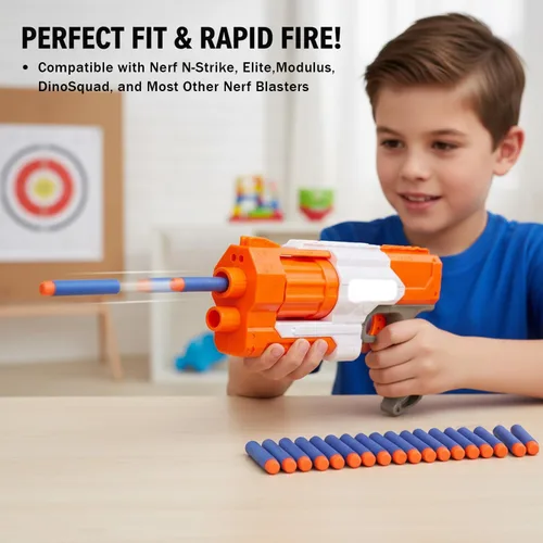 Vista 4 de Paquete de munición de 500 dardos de repuesto compatible con Nerf N-Strike Elite 2.0 Series DinoSquad, funciona con todos los lanzadores Elite