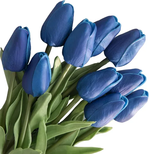 Vista 5 de Tulipán artificial de 30 piezas de flores de tacto real para la decoración del hogar de la boda centro de mesa