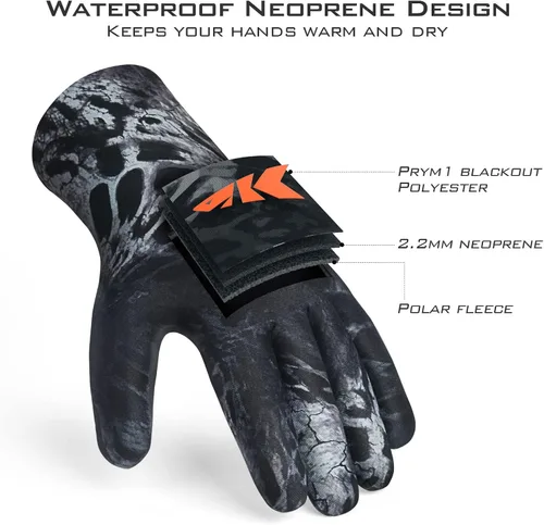 Vista 4 de KastKing IceRiver - Guantes de pesca 100% impermeables para hombres y mujeres, para pesca en clima frío y deportes al aire libre, ideales para pesca