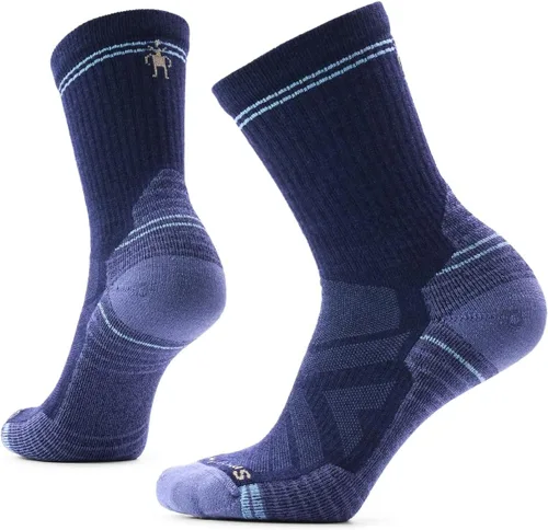 Vista 3 de Smartwool Calcetines de media caña para mujer con amortiguación ligera para caminatas Amanecer púrpura ceniza