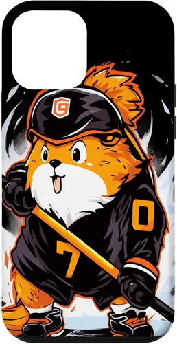 Vista 12 de iPhone 15 Guinea Pig Ice Hockey Player Hockey Stick Goalkeeper Case