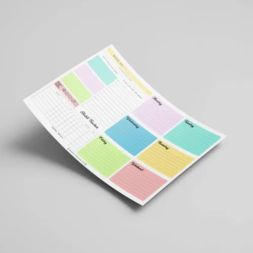 Vista 5 de Agenda semanal con tapa (magnética) para todo el año, 50 hojas sin fecha para horario diario, listas de tareas, seguimiento de hábitos