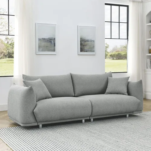 Vista 12 de KEVINSPACE Sofá modular moderno en forma de L de 101.6 pulgadas para sala de estar, sofá modular moderno de 3 asientos, muebles cómodos con diván