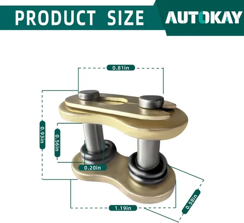 Vista 2 de AUTOKAY 4 eslabones de conexión de 520 cadenas Master Link O-Ring para motocicleta Dirt Bike