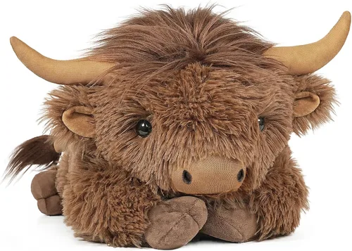 Vista 10 de WDXDSOB Animales de Peluche de Vaca Highland con Peso 4.2 Libras Peluche de Vaca Highland con Peso para Niños y Adultos Almohada de Juguete