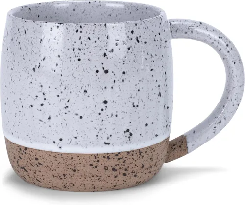 Vista 10 de Elanze Designs Speckled Raw Bottom - Tazas de cerámica de 17 onzas, paquete de 4, color negro