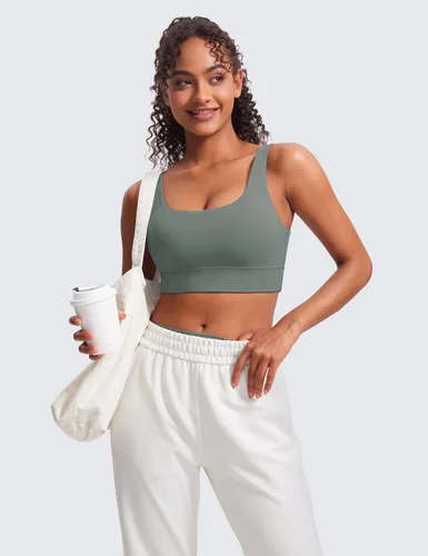 Vista 33 de CRZ YOGA Butterluxe - Brasier deportivo con espalda en U para mujer, cuello redondo, acolchado, de bajo impacto, para yoga, entrenamiento