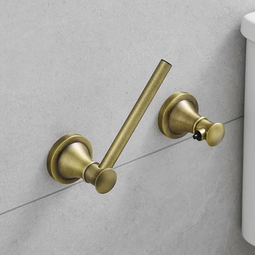 Vista 9 de RUMOSE Toilet Paper Roll Holder Bathroom Flexible Pivoting Tissue Handle on Wall Mounted Antique Brass Rustproof Toilet Tissue Roll Holder,Stainless