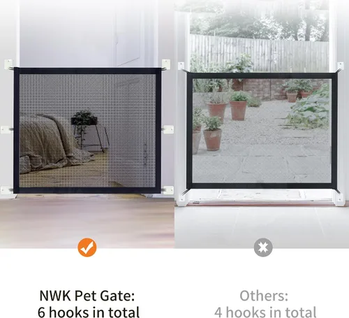 Vista 3 de NWK Puerta mágica para perros para escaleras, puerta para mascotas para la casa, proporciona un recinto seguro para que las mascotas jueguen