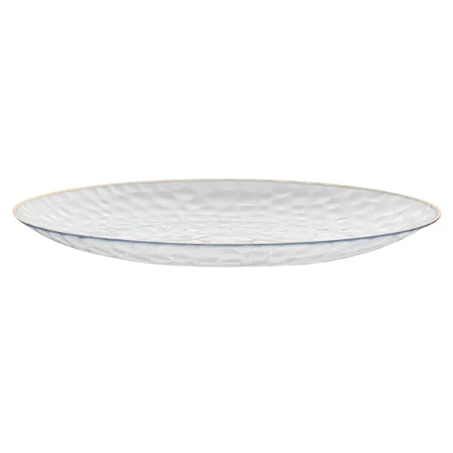 Vista 17 de Restaurantware Moderna - Platos desechables de 7.5 pulgadas, 40 platos de plástico duraderos para fiestas, platos llanos de plástico transparente