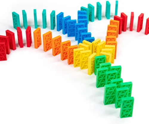 Vista 4 de Bulk Dominoes Kit de dominó cinético Juego de dominó, juguetes pequeños STEM STEAM, juegos familiares para niños, juguetes y juegos para niños