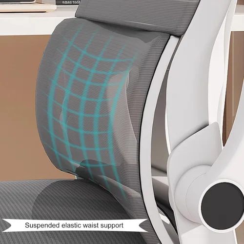 Vista 5 de Ergonomic Swivel Gaming Chair High Back Mesh Computer Desk Office Chair with Flip-Up Armrests and Elastic Lumbar Support, Space-Saving Design for