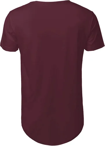 Vista 3 de Hat and Beyond Camiseta larga de alta calidad con dobladillo curvado para hombre