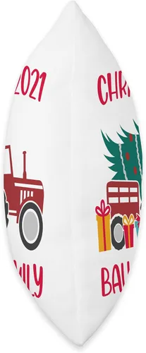 Vista 2 de Almohada de Navidad 2021 Ballard Family Matching Name Tractor Farm